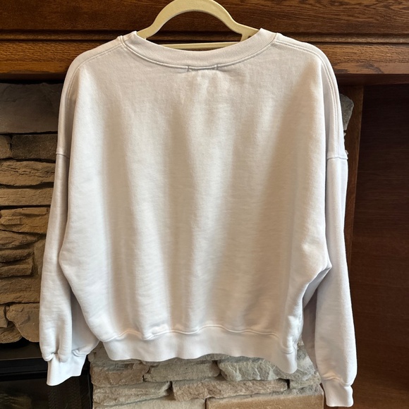 AGOLDE Women's Balloon Sleeve Cropped Sweatshirt Light Grey Paper Mache Size M - Picture 11 of 11